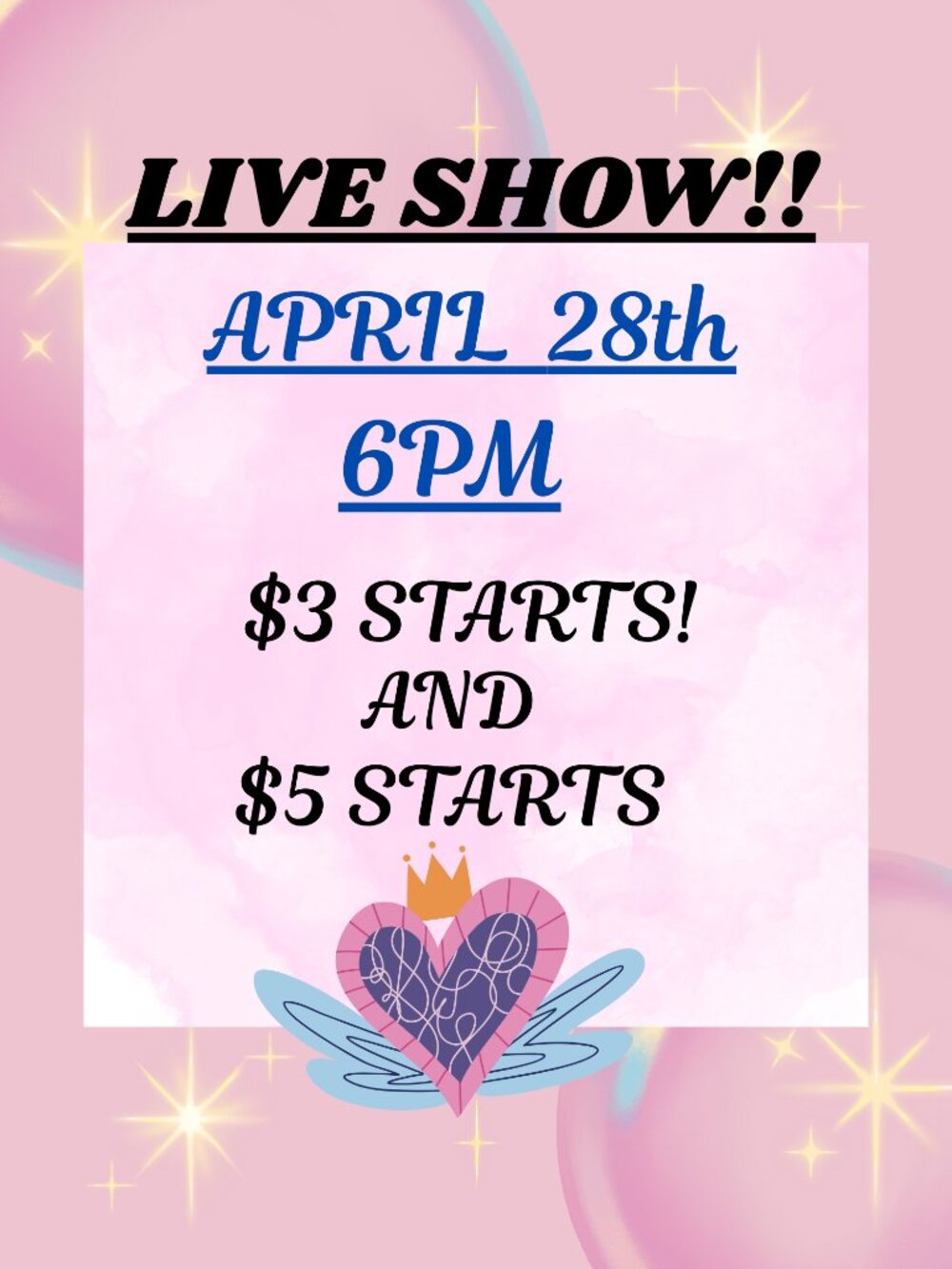 $3 AND $5 STARTS!!!!